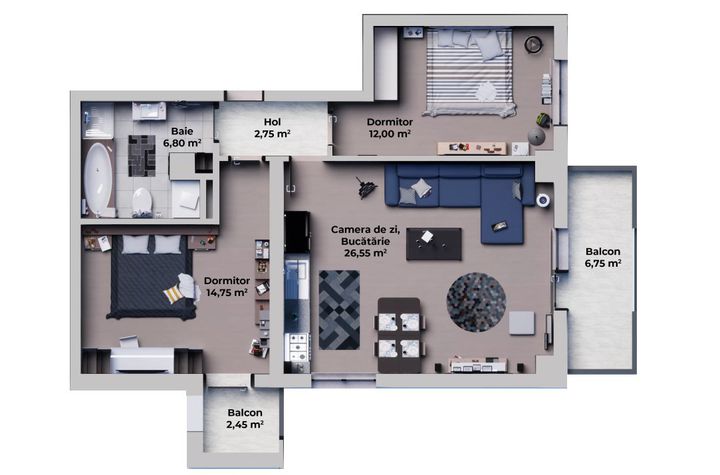 Apartament 3 camere de vanzare SIBIU - Sibiu anunturi imobiliare Sibiu
