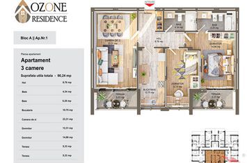 Apartament 3 camere de vanzare NORD - Vrancea anunturi imobiliare Vrancea