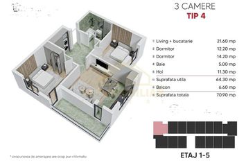 3 Camere decomandat 70.9mp Biruintei anunturi imobiliare Bucuresti