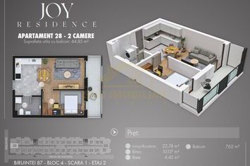 APARTAMENT 2 CAMERE(TIP STUDIO)-ZONA NOUA BIRUINTEI anunturi imobiliare Bucuresti