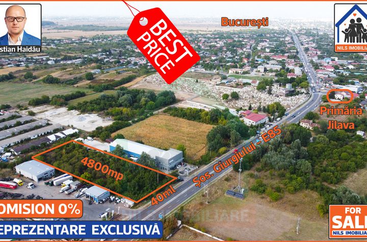 Teren 4800mp | Intravilan | Utilitati | Jilava - Sos. Giurgiului - E85 anunturi imobiliare Bucuresti