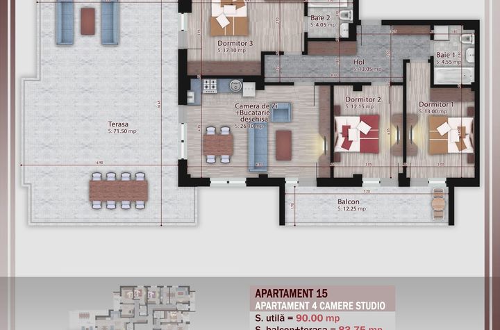 Apartament 4 Camere 173 Mp Terasa  Imobil Stil Boutique,Pallady-Nicolae Teclu,Metrou anunturi imobiliare Bucuresti