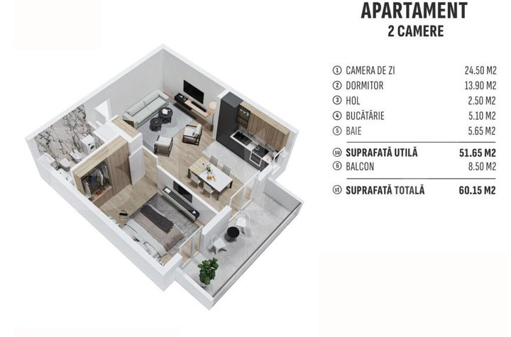 Apartament 2 camere de vanzare BISTRITA - Bistrita-Nasaud anunturi imobiliare Bistrita-Nasaud