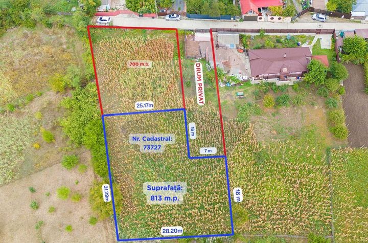 De Vânzare Teren Intravilan de 813 mp | Str. Viorelelor-Valea Lupului anunturi imobiliare Iasi
