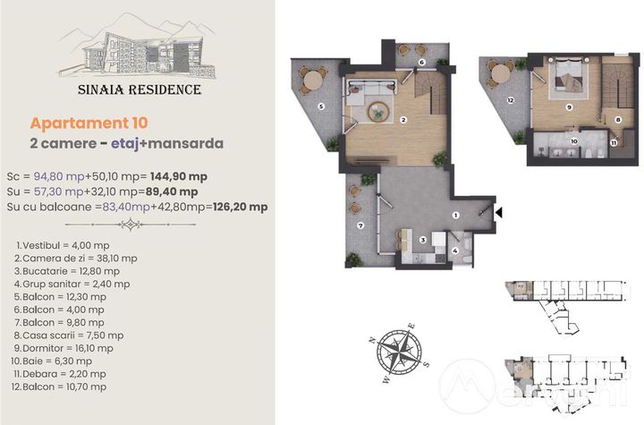 Apartament 2 camere de vanzare SINAIA - Prahova anunturi imobiliare Prahova