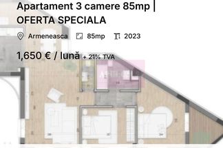 Apartament 3 camere de închiriat Bucuresti - Armeneasca