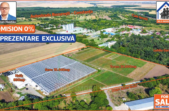 Sere: 10.640mp | Hala: 830mp | Teren intravilan 42.000mp | Lehliu Gara anunturi imobiliare Calarasi