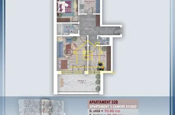 3 Cam–92,60 mp–TITAN-PALLADY– 2 Terase – Încălzire pardoseală - 2026 anunturi imobiliare Bucuresti