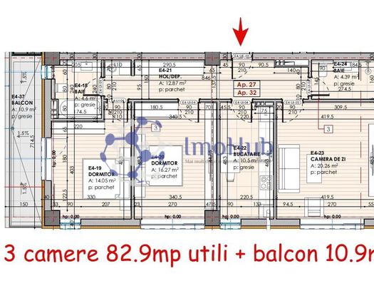 Apartament 3 camere Copou, 94 mp