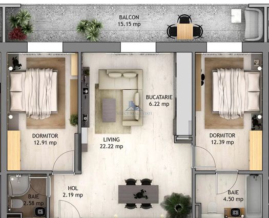 Apartament 3 camere Sibiu, 63 mp