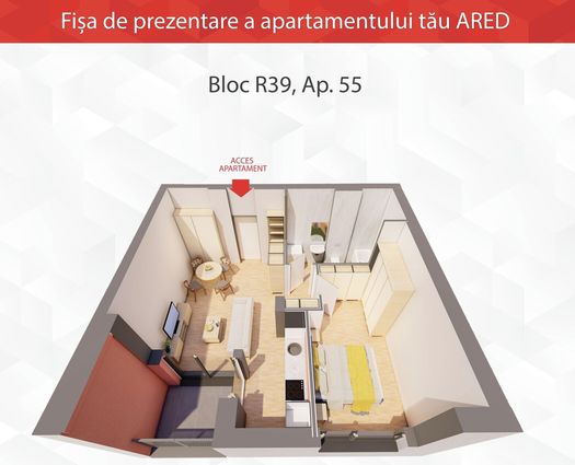 Apartament 2 camere UTA, 46 mp