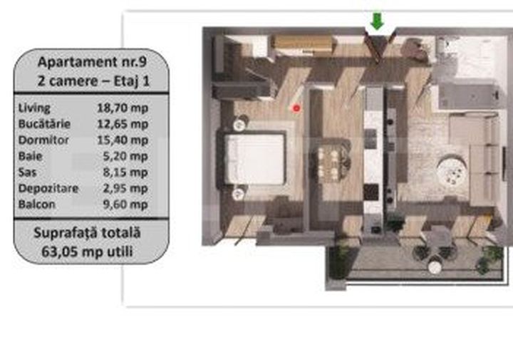 Apartament 2 camere de vanzare TRACTORU - Brasov anunturi imobiliare Brasov