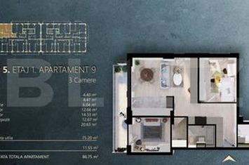 Apartament 3 camere de vanzare CLUJ-NAPOCA - Cluj anunturi imobiliare Cluj