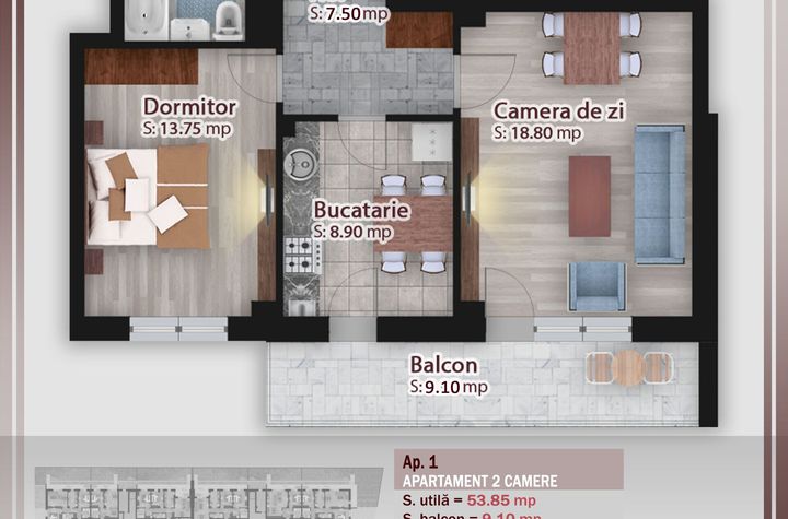 Apartament 2 camere – Parter, suprafață generoasă și finisaje moderne anunturi imobiliare Bucuresti