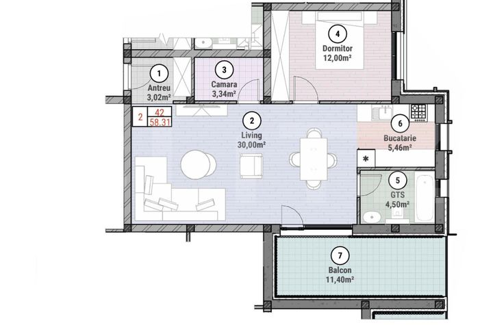 Apartament 2 camere de vanzare MOSNITA NOUA - Timis anunturi imobiliare Timis