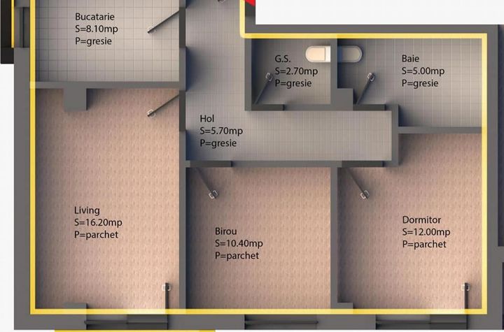 Apartament 3 camere de vanzare VALEA ADANCA - Iasi anunturi imobiliare Iasi