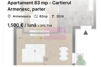 Apartament 2 camere de închiriat Bucuresti - Armeneasca