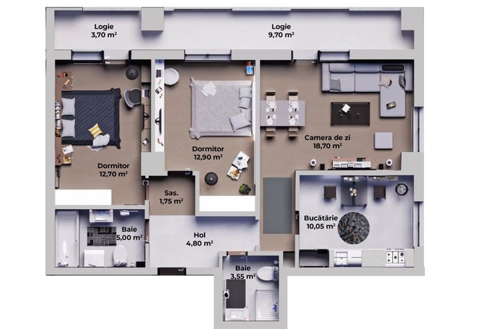 Apartament 3 camere de vanzare SIBIU - Sibiu anunturi imobiliare Sibiu