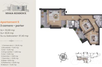 Apartament 3 camere de vanzare SINAIA - Prahova anunturi imobiliare Prahova