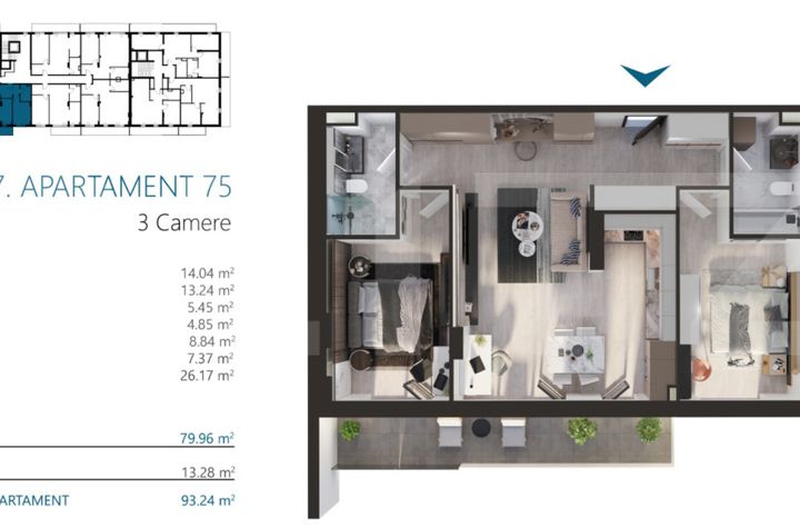 Apartament 3 camere de vanzare CLUJ-NAPOCA - Cluj anunturi imobiliare Cluj
