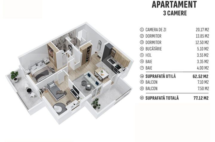 Apartament 3 camere de vanzare BISTRITA - Bistrita-Nasaud anunturi imobiliare Bistrita-Nasaud