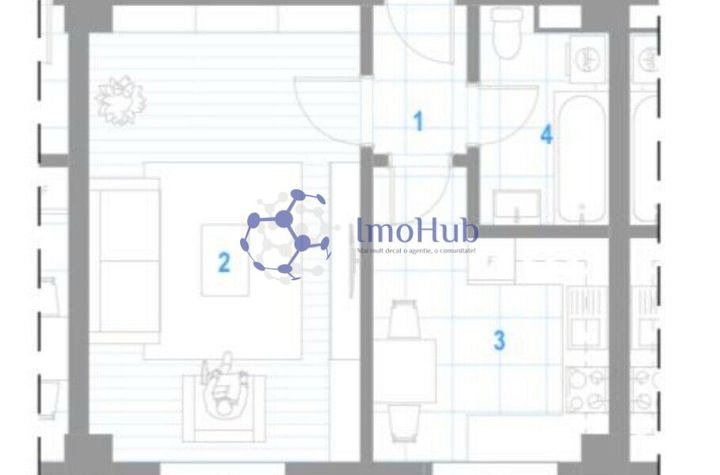 INTABULAT! Apartament cu o camera, etaj 3, Bucium-Visan, 40mp, 59.600 euro anunturi imobiliare Iasi