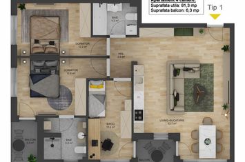 Apartament 4 camere de vanzare SIBIU - Sibiu anunturi imobiliare Sibiu