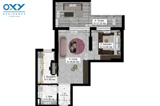Apartament 2 camere 64 mp