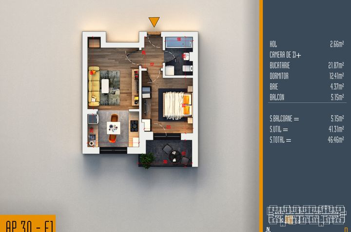 PROMO EXCLUSIV – Studio modern et 1 Titan-Pallady-Metrou bloc nou anunturi imobiliare Bucuresti