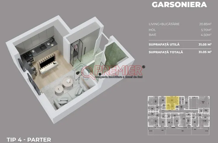 Garsoniera Soseaua Oltenitei Popesti Bloc Nou anunturi imobiliare Bucuresti
