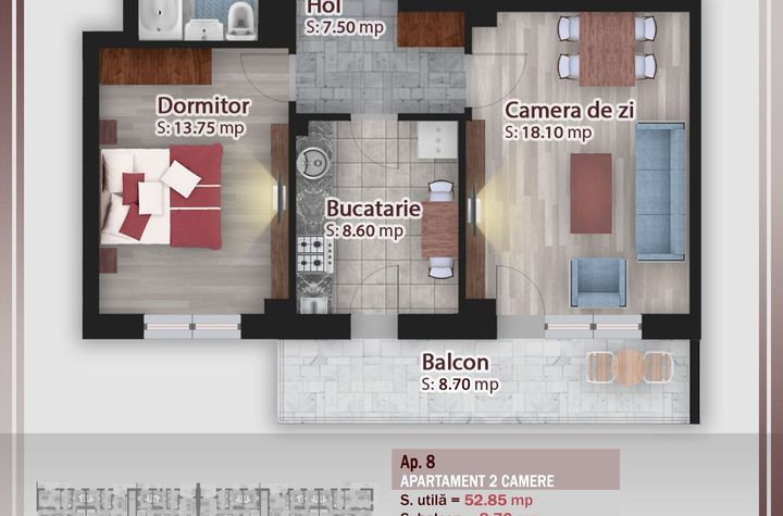 Apartament 2 camere – Etaj 1, aproape de metrou 1 Decembrie anunturi imobiliare Bucuresti