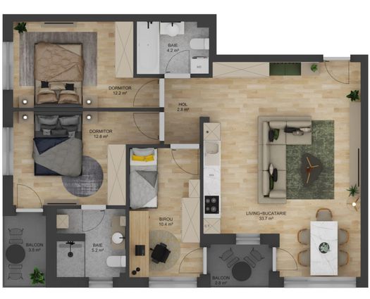 Apartament 4 camere Sibiu, 91 mp