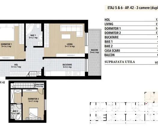 Apartament 3 camere Berceni, 89 mp