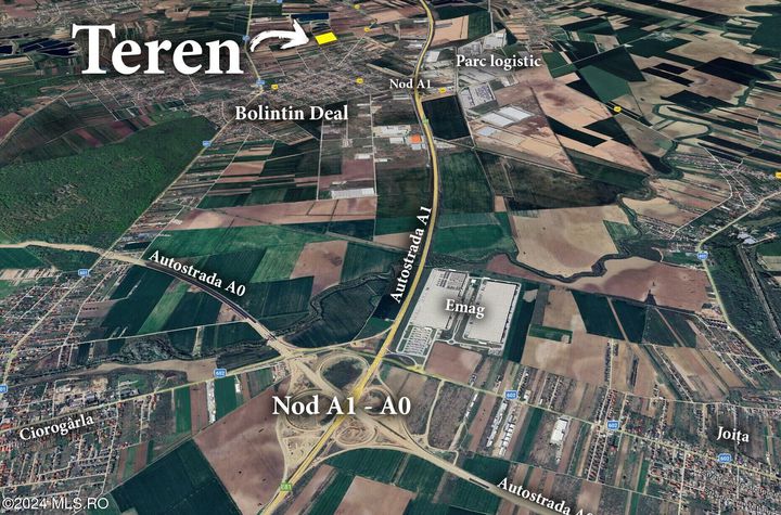 Teren intravilan construibil Bolintin Deal 5000 mp anunturi imobiliare Giurgiu