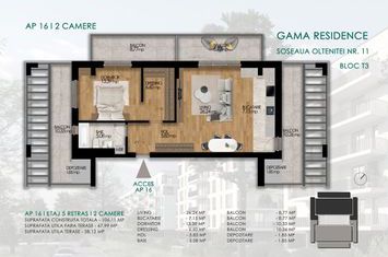 Apartament 2 camere Sos. Oltenitei, nr. 11 - Gama Residence - Ap. 16 anunturi imobiliare Bucuresti
