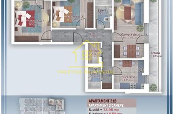 3 Cam–90 mp–TITAN-PALLADY– 2 Terase – Încălzire pardoseală - 2026 anunturi imobiliare Bucuresti