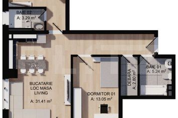 Apartament 3 camere de vanzare FLORESTI - Cluj anunturi imobiliare Cluj