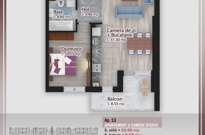 Studio modern – Etaj 1, aproape de metrou 1 Decembrie anunturi imobiliare Bucuresti