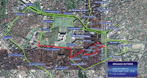 Restricţii de circulaţie, sâmbătă, în Bucureşti. Vezi zonele vizate şi rutele ocolitoare