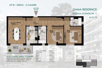 Apartament 3 camere Sos. Oltenitei, nr. 11 - Gama Residence - BL. T2, Ap.B1 anunturi imobiliare Bucuresti