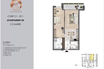 Apartament (4-C1) de vânzare 2 camere în Ansamblu Rezidential Campina anunturi imobiliare Prahova