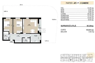 Apartament 3 camere de vânzare Bucuresti - Pipera