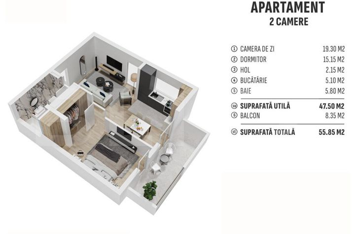 Apartament 2 camere de vanzare BISTRITA - Bistrita-Nasaud anunturi imobiliare Bistrita-Nasaud