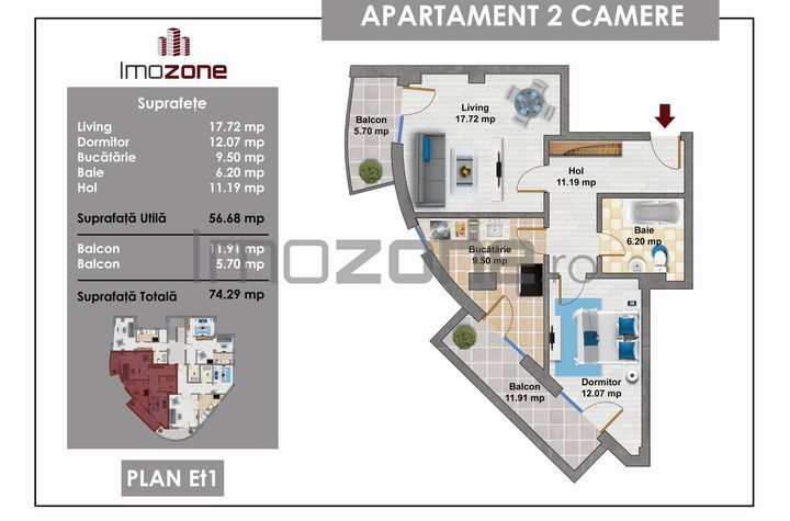 Apartament 2 camere de vanzare REGIE - Bucuresti anunturi imobiliare Bucuresti