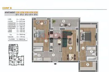 BRANCOVEANU - Grand Arena - 3 camere Lux anunturi imobiliare Bucuresti