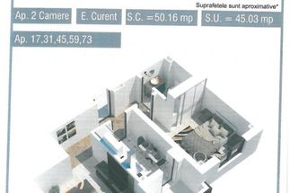 Apartament 2 camere 38 mp