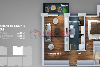 Apartament 2 camere 51 mp