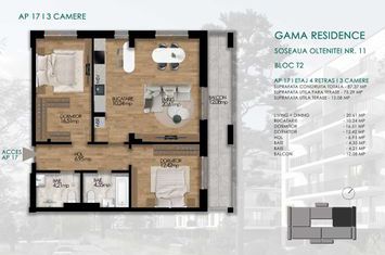 Apartament 3 camere Sos. Oltenitei, nr. 11 - Gama Residence - BL. T2, Ap.17 anunturi imobiliare Bucuresti