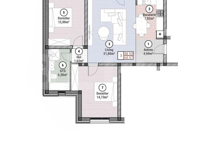 Apartament 3 camere de vanzare MOSNITA NOUA - Timis anunturi imobiliare Timis