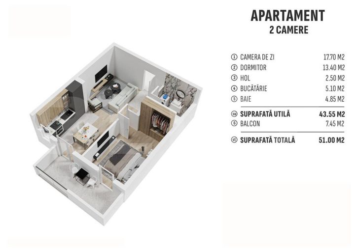 Apartament 2 camere de vanzare BISTRITA - Bistrita-Nasaud anunturi imobiliare Bistrita-Nasaud